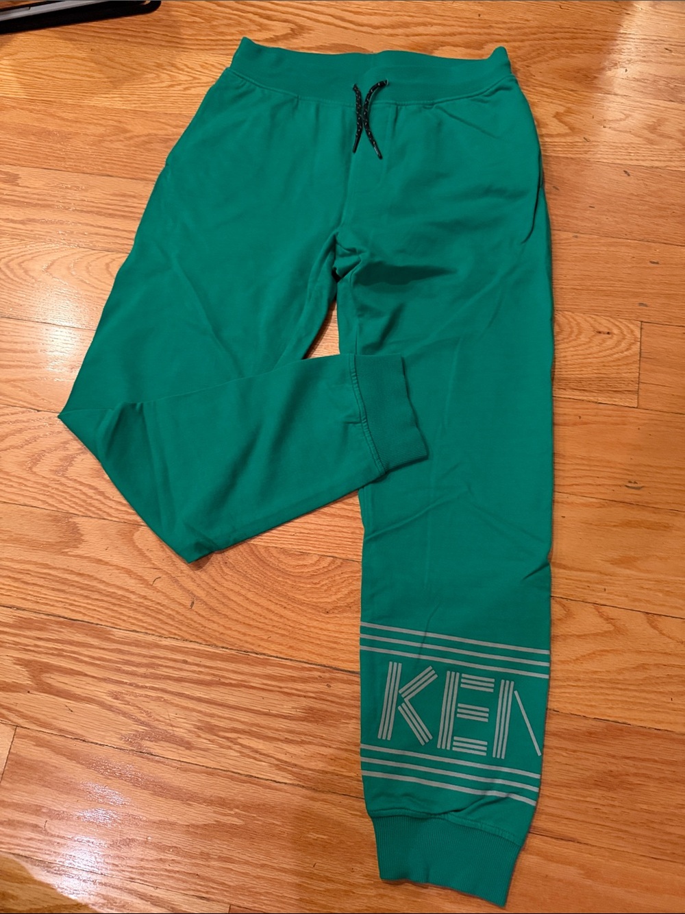 Kenzo Kids Green Jogger Pants with Side Stripe Logo